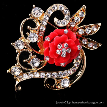 Novo estilo moda flor vermelha elegante broche de coreia